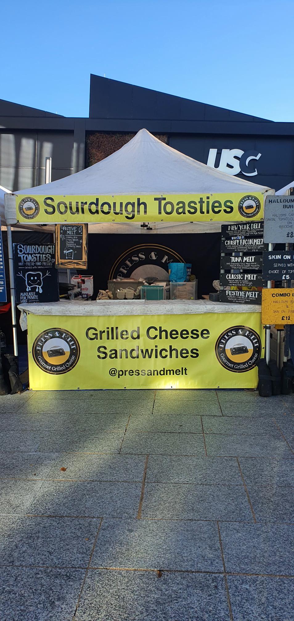 Grilled cheese sandwiches stand