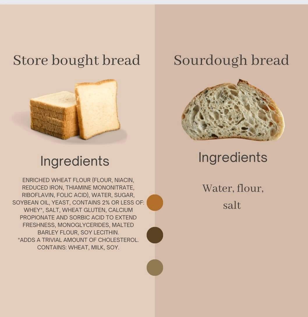 Store bought bread vs. Sourdough bread